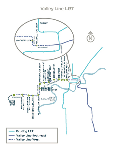 Valley Line West Map