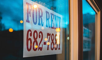 for rent sign in window