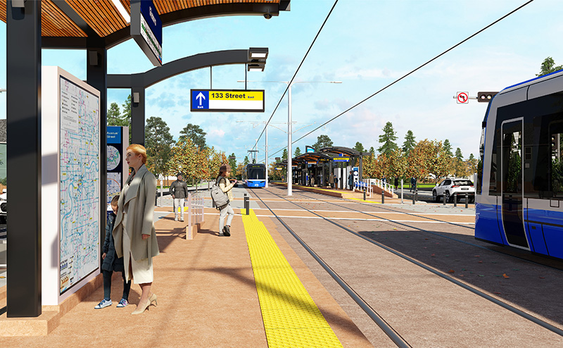 A graphic rendering of Glenora Station