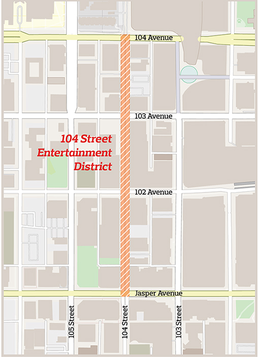 104 Street Entertainment District Map
