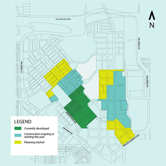 Image showing the progress of development in the Blatchford area.