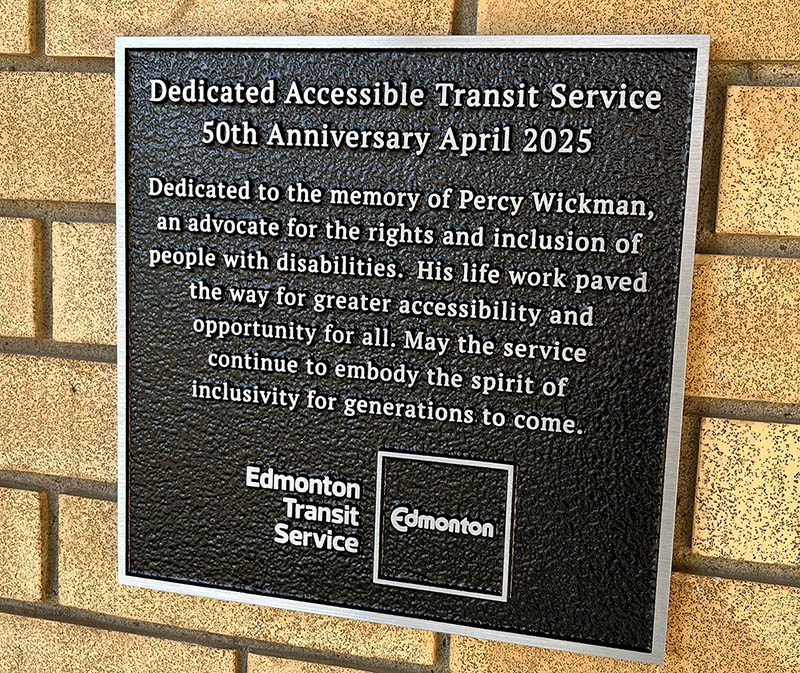 Plaque celebrating DATS' 50th anniversary