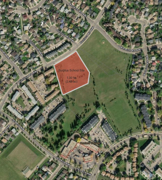 Aerial view of Duncluce surplus school site