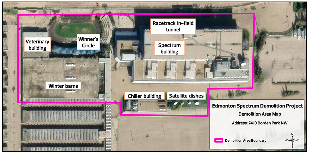 Edmonton Spectrum Demolition Area Map