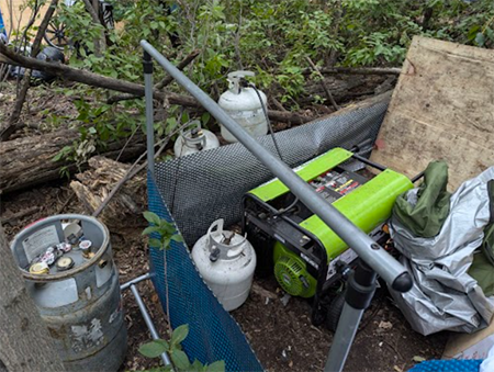 propane cylinders in encampment