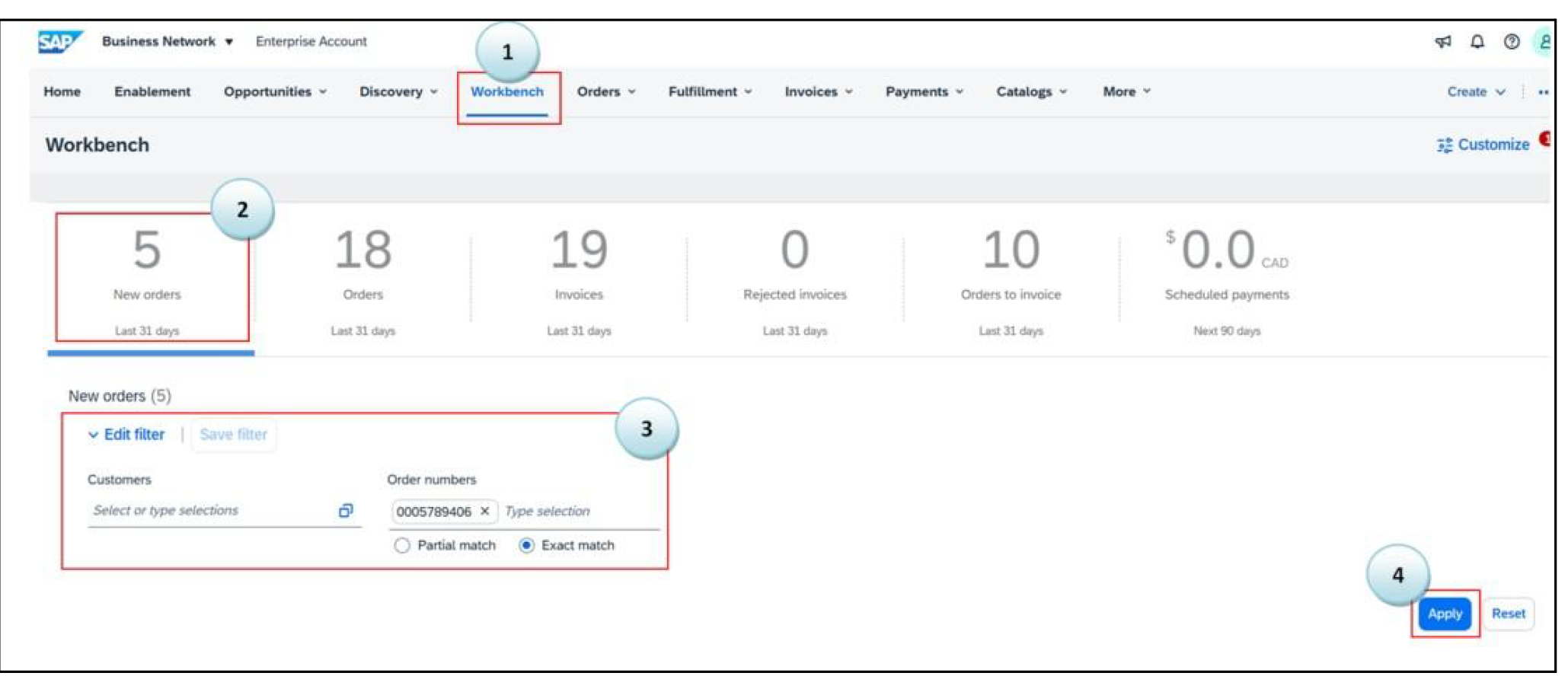 Screenshot showing how to access the purchase order in SAP