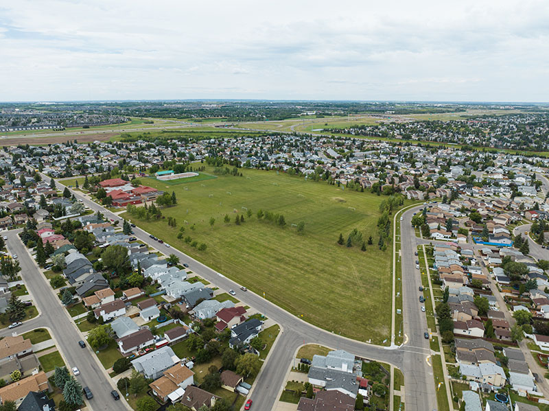 Aerial view of Lymburn surplus school site