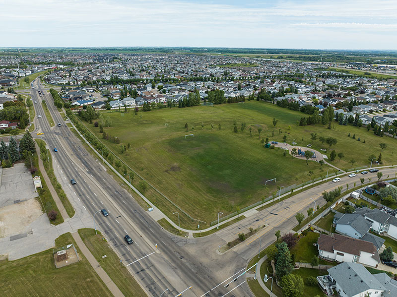 Aerial view of Miller surplus school site