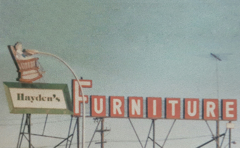 Hayden's Furniture sign