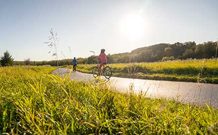 A paved shared pathway