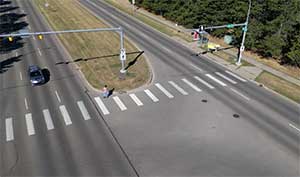 Pedestrian Control - Overhead Amber Flasher