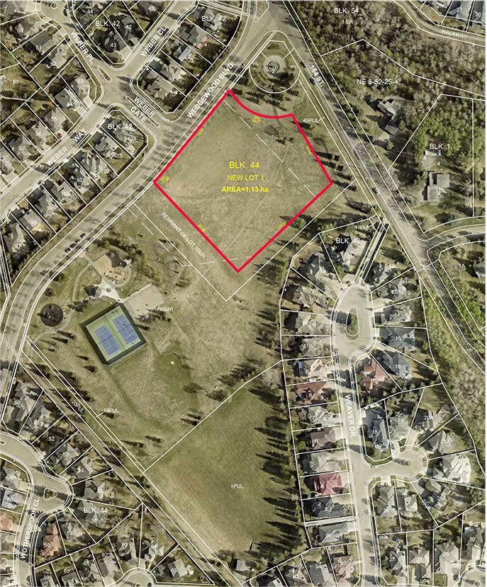 Aerial view of Wedgewood surplus school site