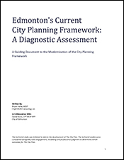 Cover of City Plan's Edmonton's Current Planning and Environment Services Framework: A Diagnostic Assessment document.