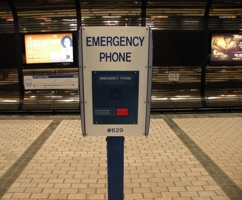 An emergency help phone found on LRT platforms