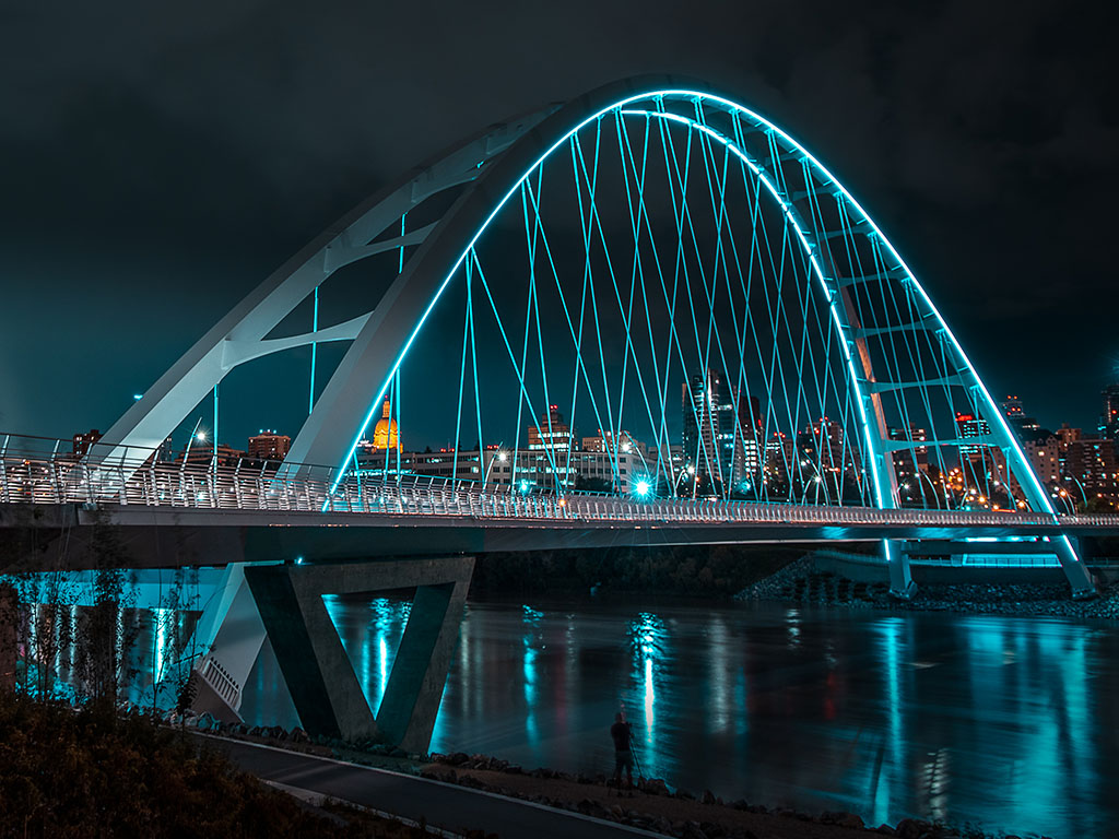 Walterdale bridge at night