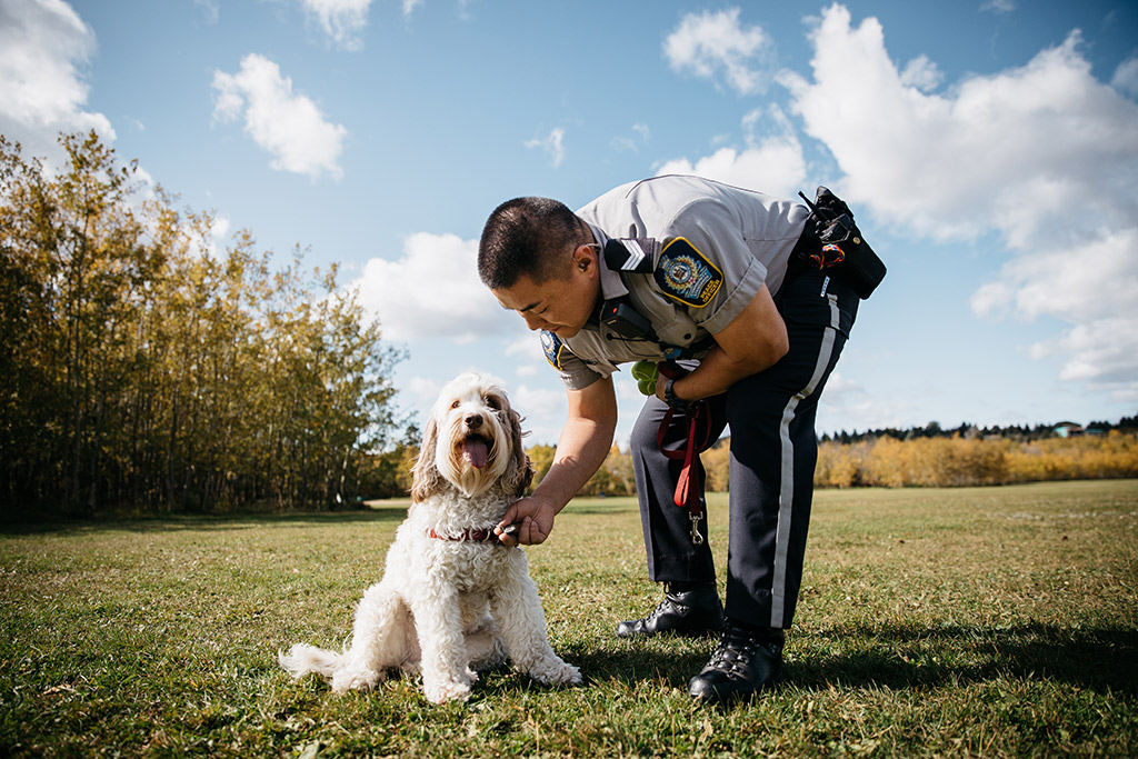 peace officer with dog