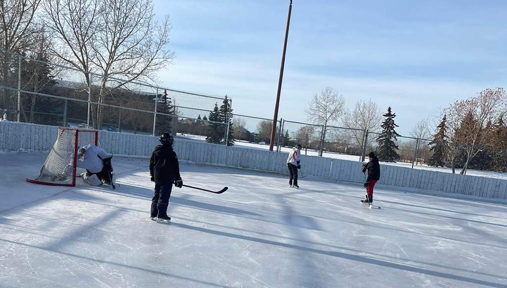 kids on ice rink