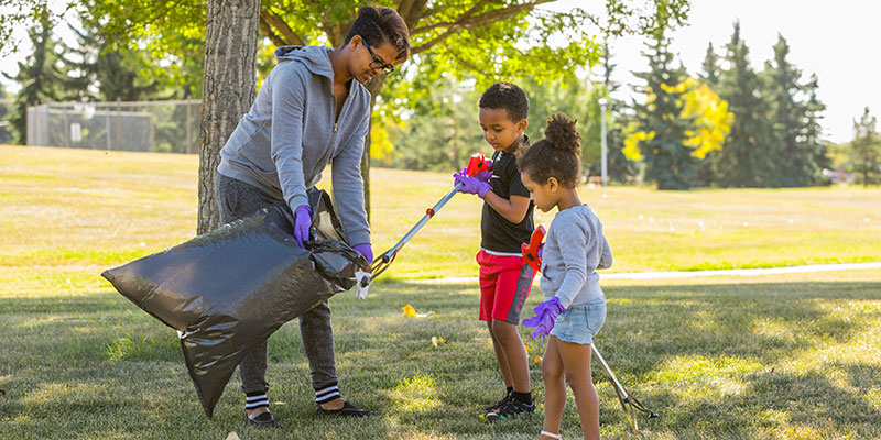 Volunteers collecting trash during the Capital City Clean Up