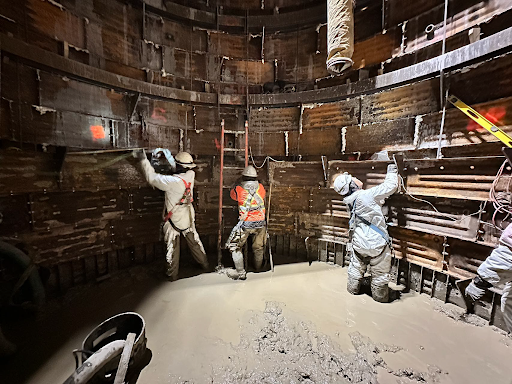 Crews in the reception shaft near the 23 Avenue and 111 Street intersection