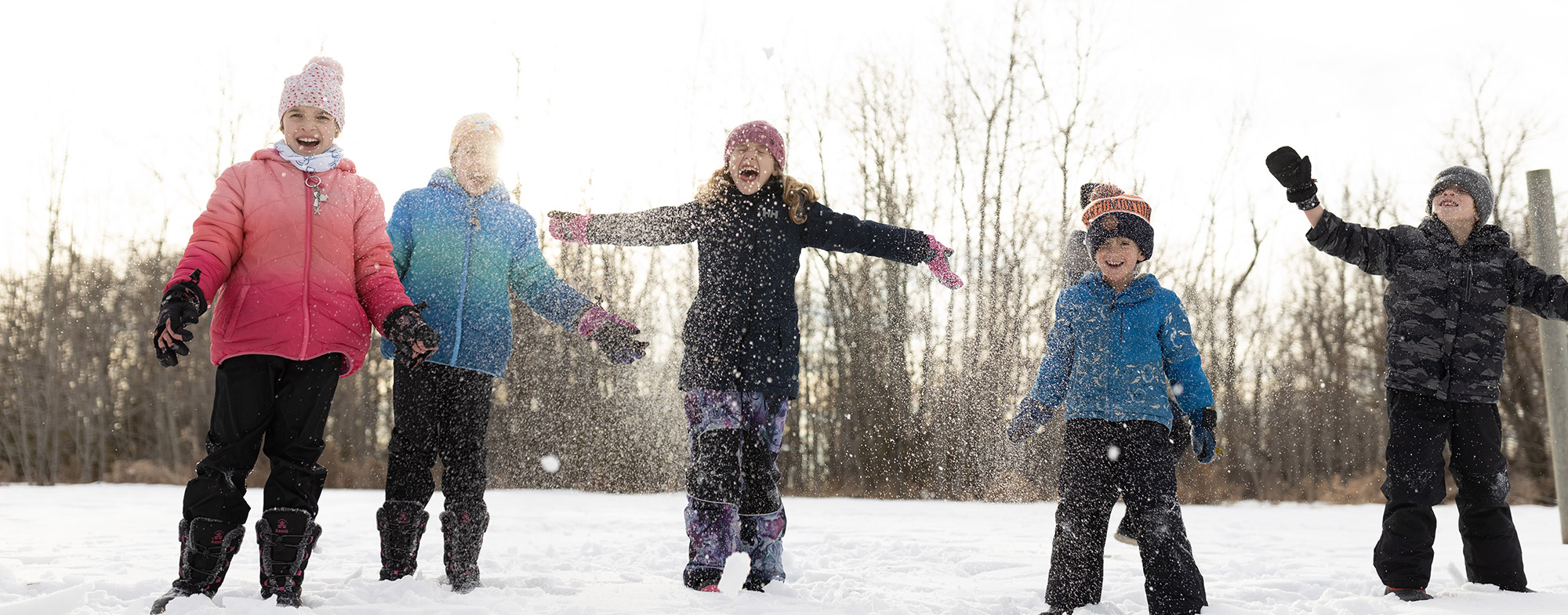 kids playing in snow