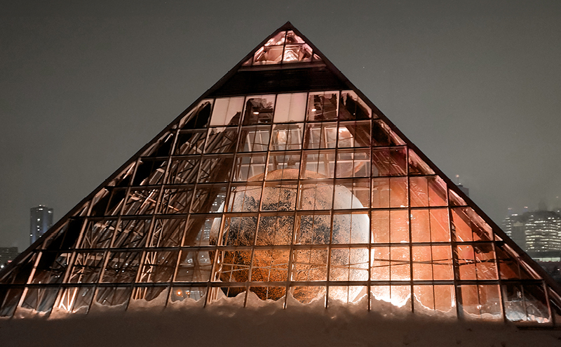 Mars art installation in Muttart glass pyramid