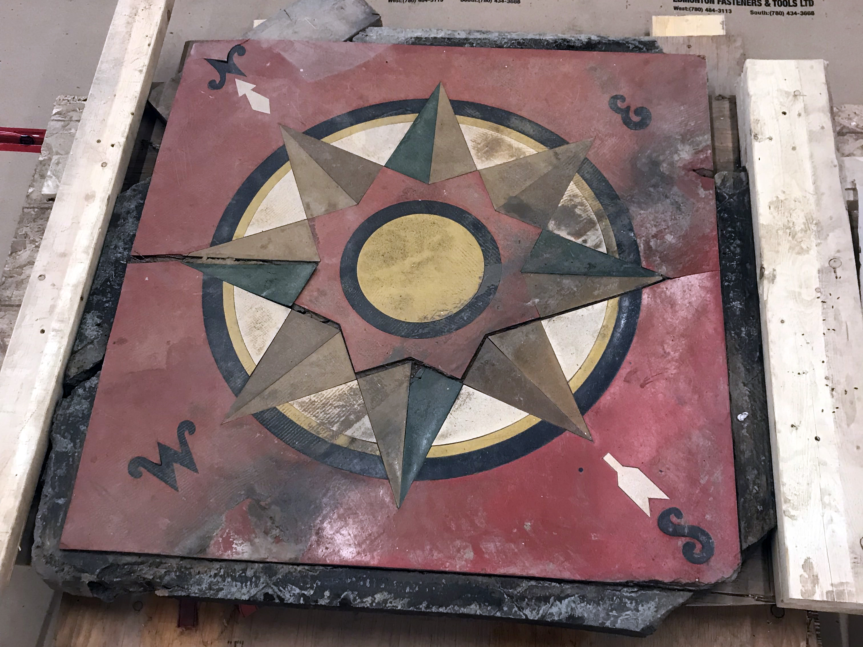 ICP - Ortona Armoury compass tile design before rehabilitation project