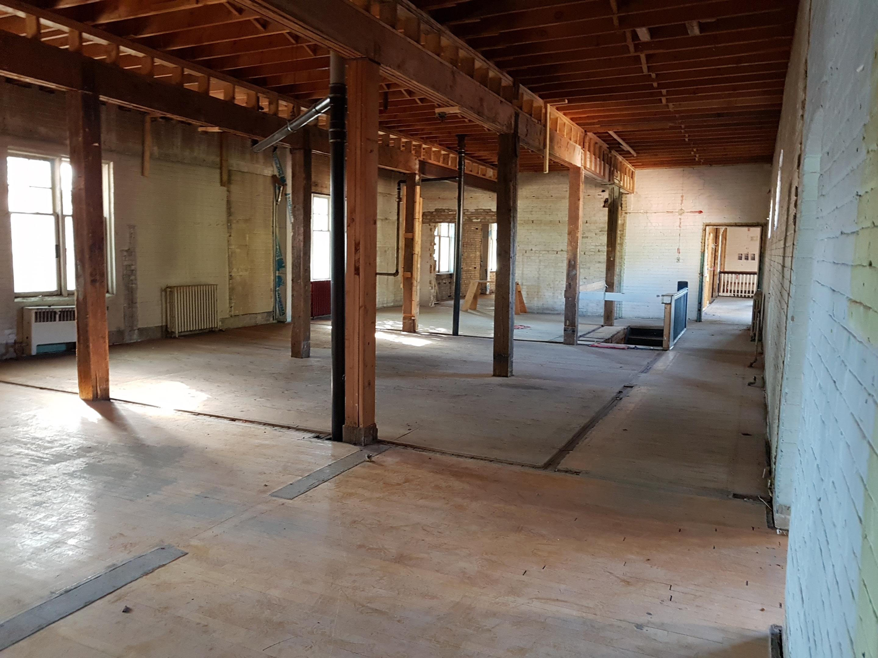 Large room renovation during Ortona Armoury rehabilitation project