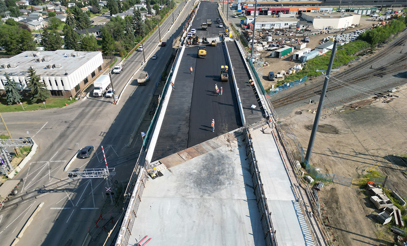 50 Street Widening progress Photo Fall 2024