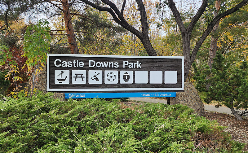 Castle Downs Park sign