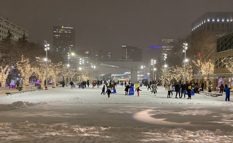 Churchill Square in the winter