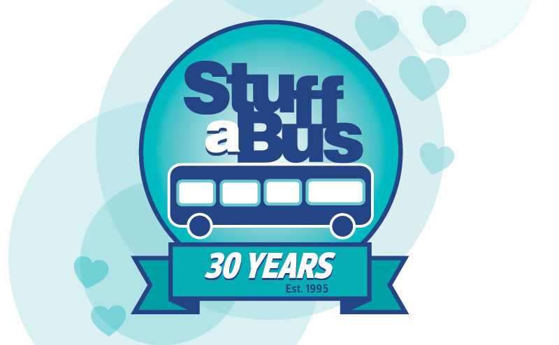 Stuff a Bus 30th Anniversary Logo