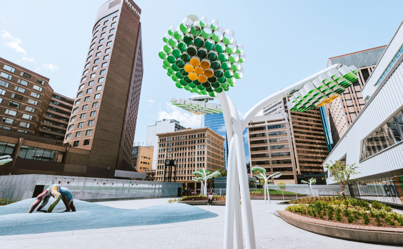 LED Flower in Centennial Plaza