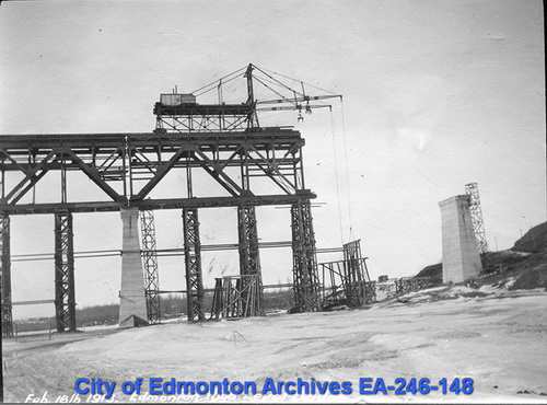 Archival Photo of the High Level Bridge under construction