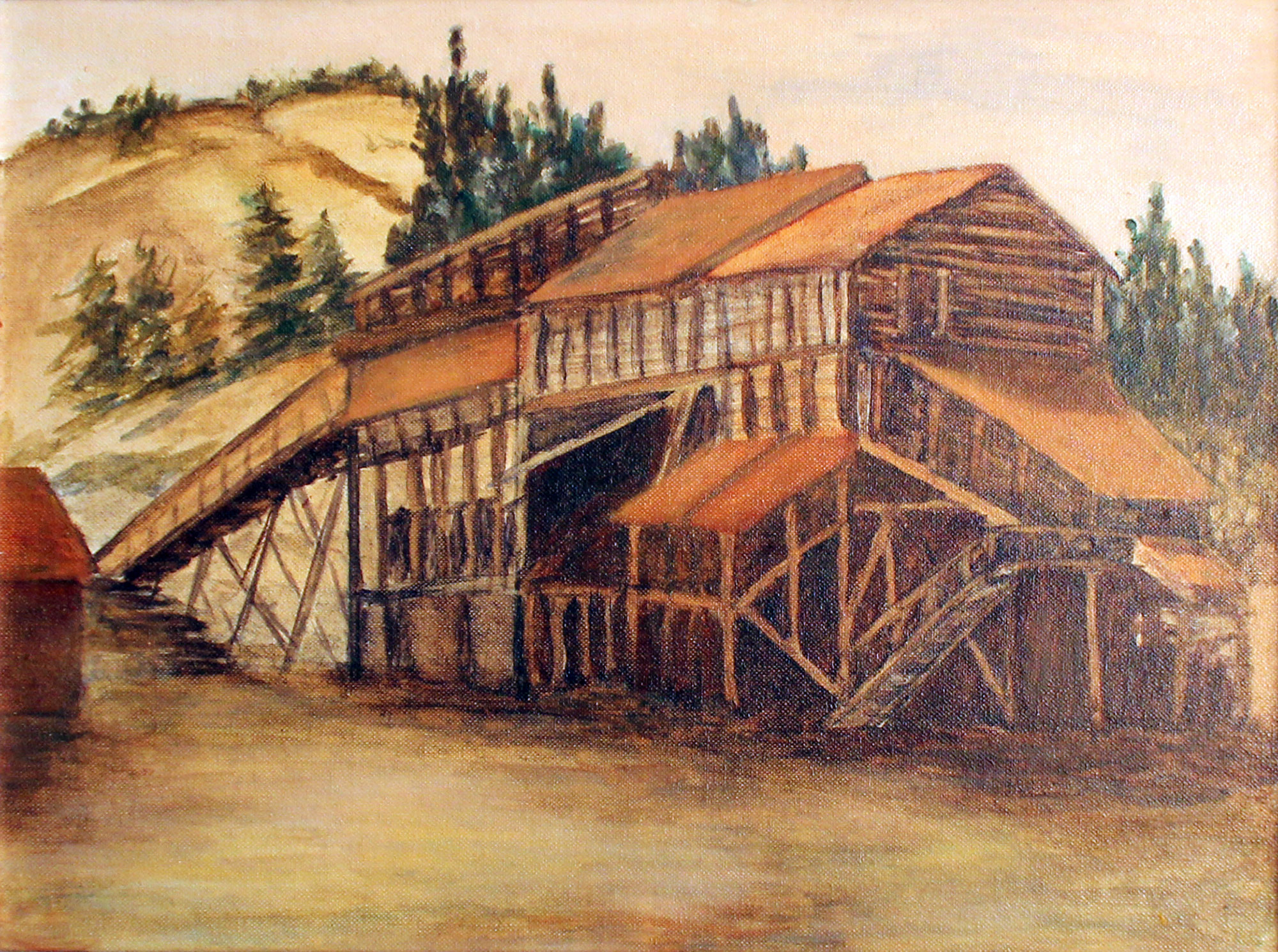 Painting: Coal Mine, Rainbow Valley Campground by Esther Heath