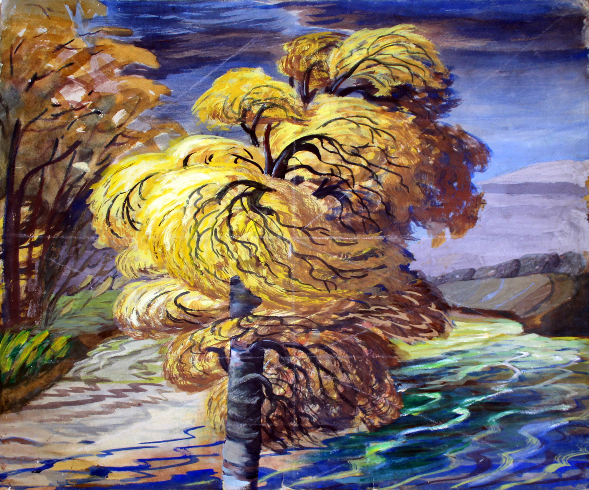 Painting: Tree in a Storm by Margaret Chappelle