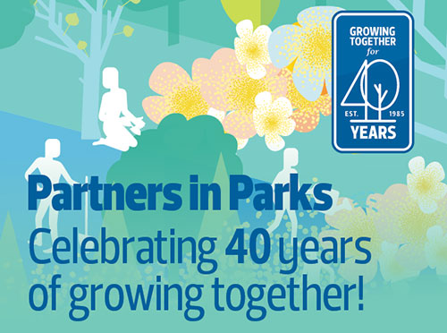 Partners in Parks Celebrating 40 years of growing together poster