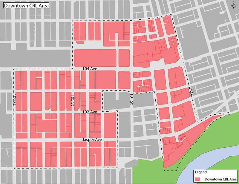 Downtown Community Revitalization Levy Area Map