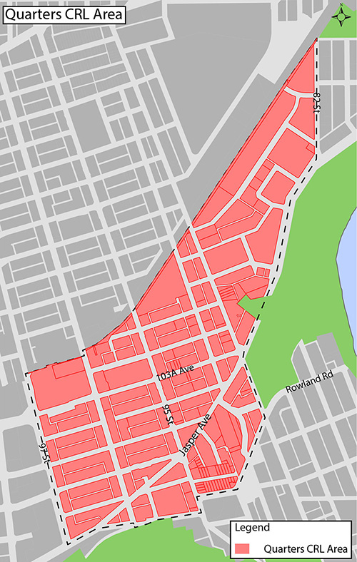 Quarters Community Revitalization Levy Area Map