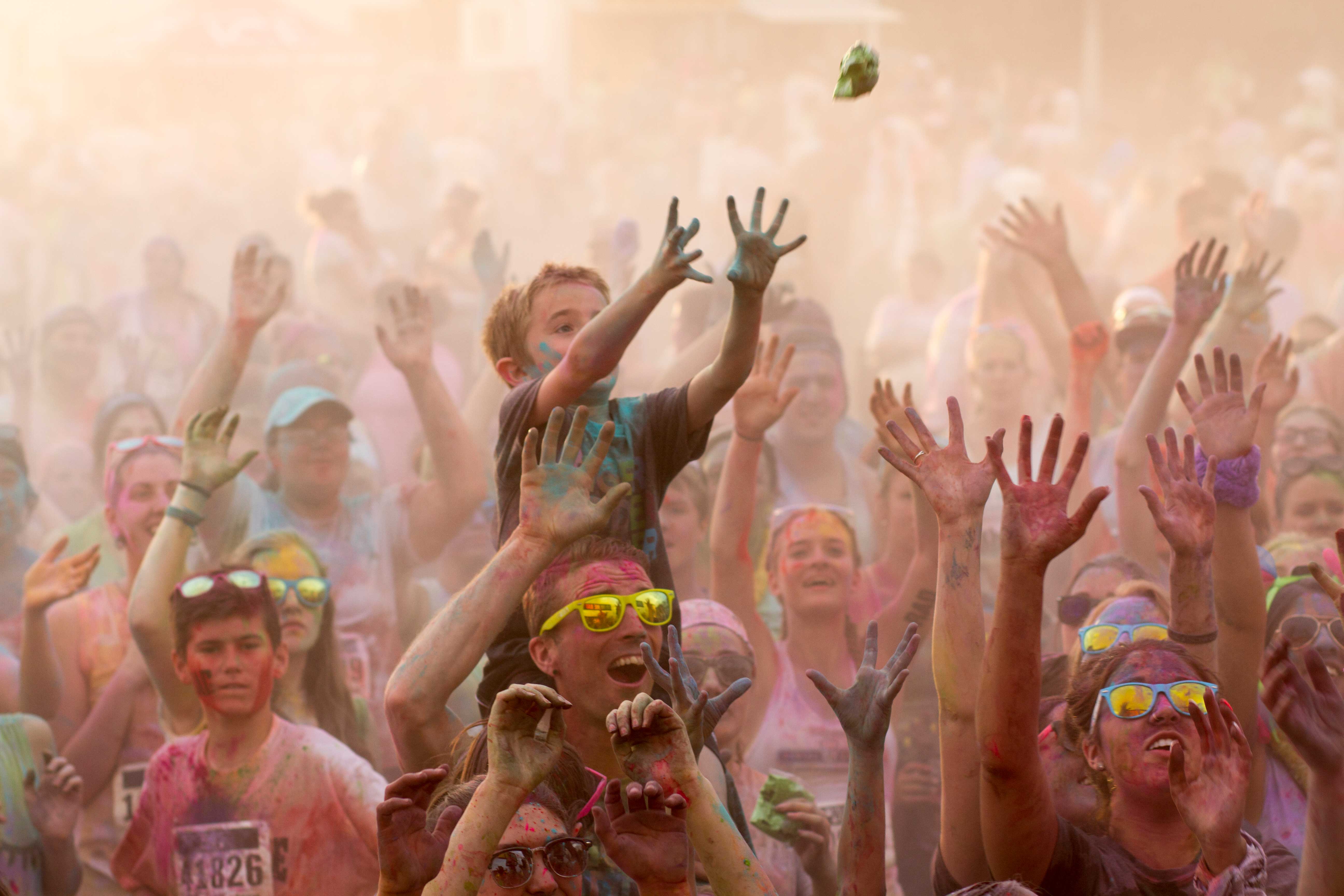 People at a Color Me Rad event.