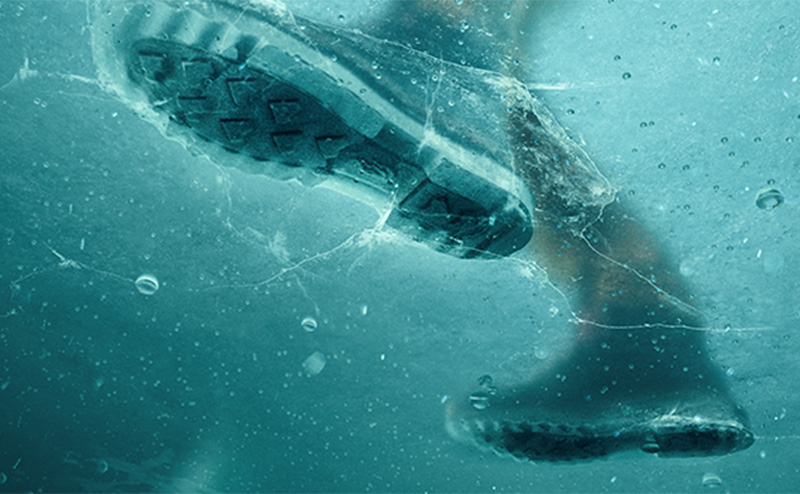 person standing on ice