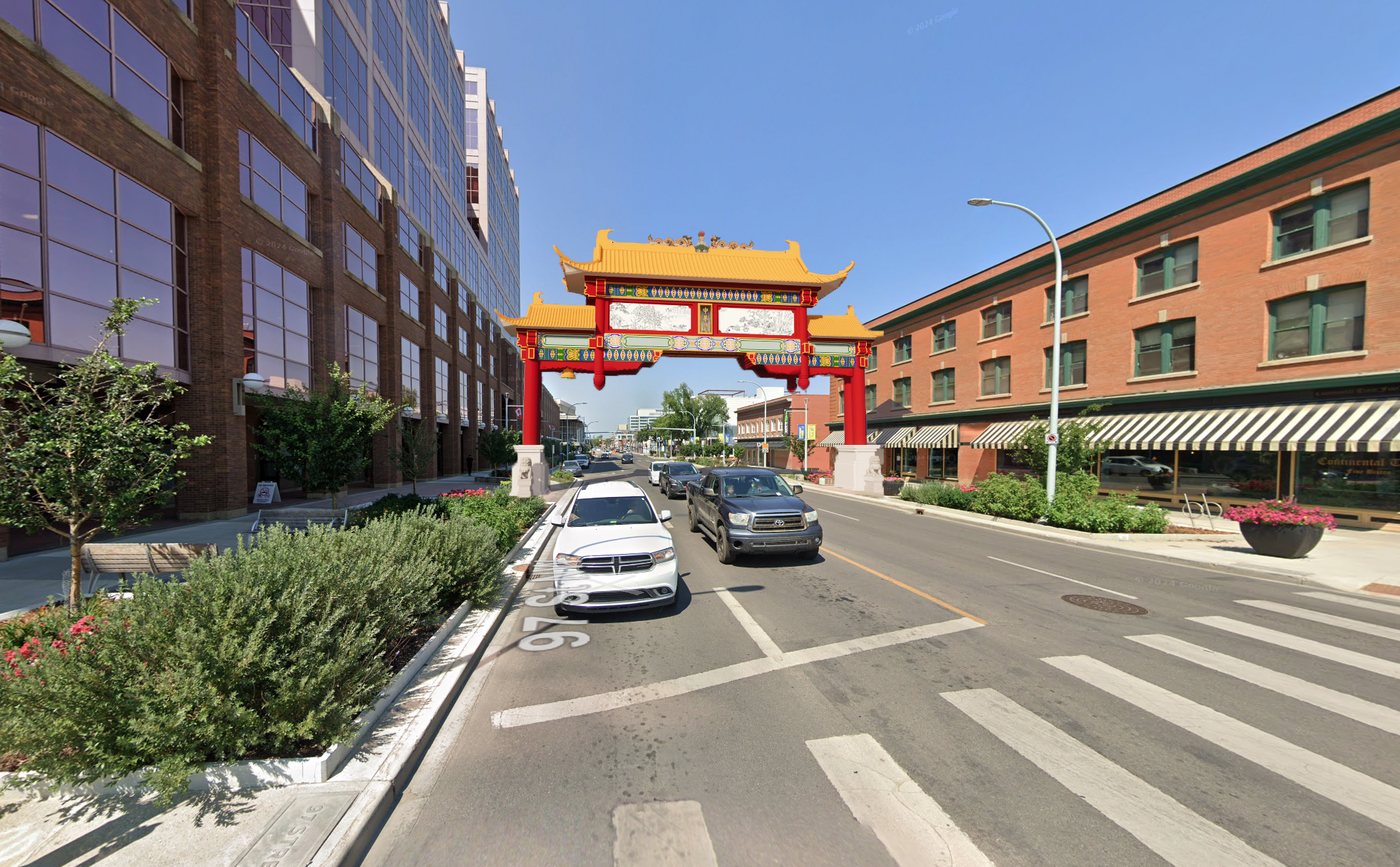 Harbin Gate Draft Design (subject to change) - view from Jasper Avenue looking north