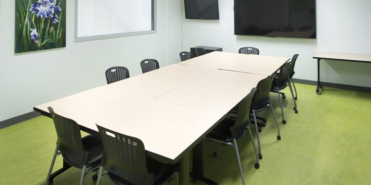 boardroom with table and chairs