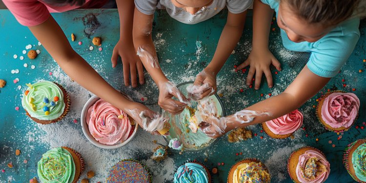kid working with clay
