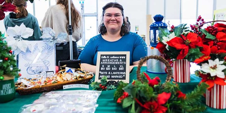 vendor at holiday market
