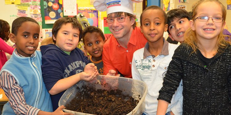 teacher with students
