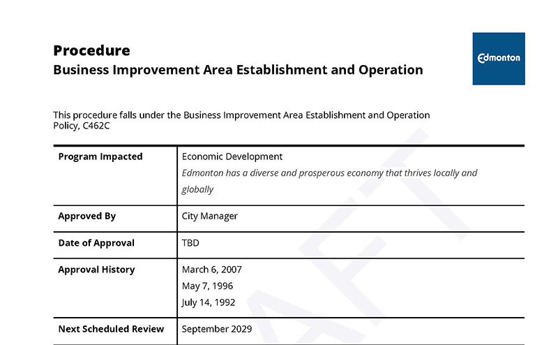 BIA Establishment and Operation Procedure document thumbnail