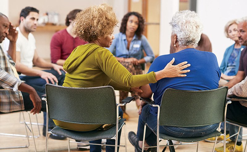 people in support group