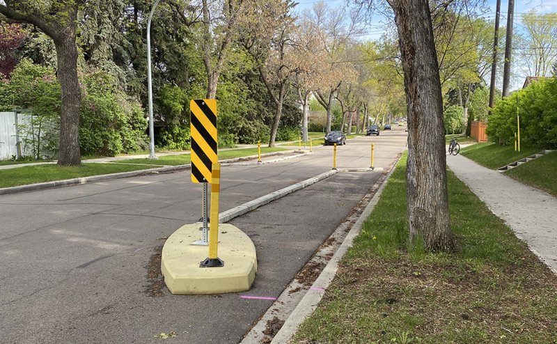 view of street with curb extensions