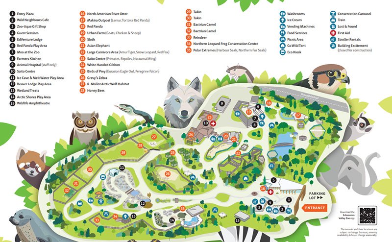 map of Edmonton valley zoo
