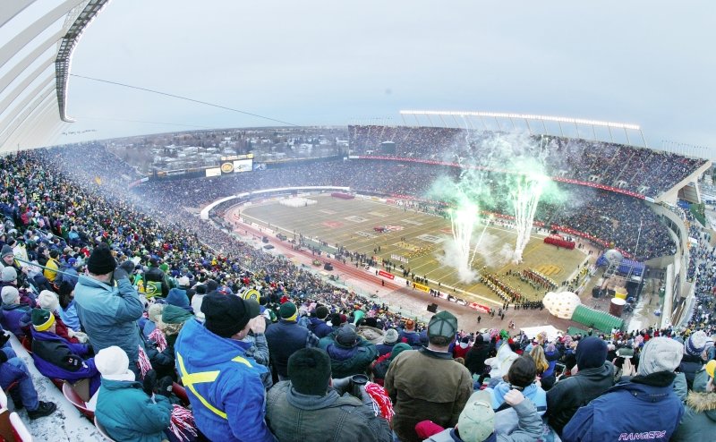 Fans in the stands at Commonwealth Stadium